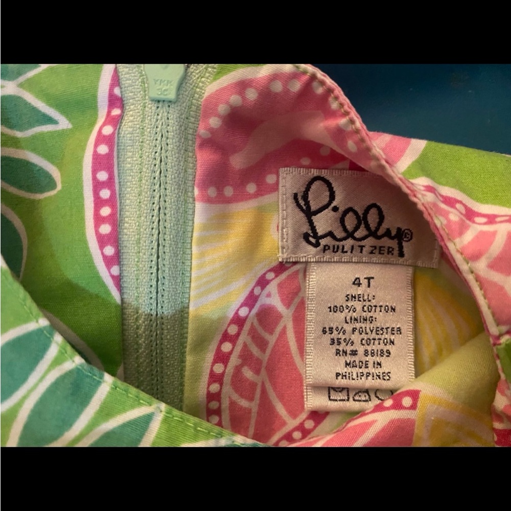Lily Pulitzer Dress with Pink and Green Floral Pattern - Picture 2 of 2